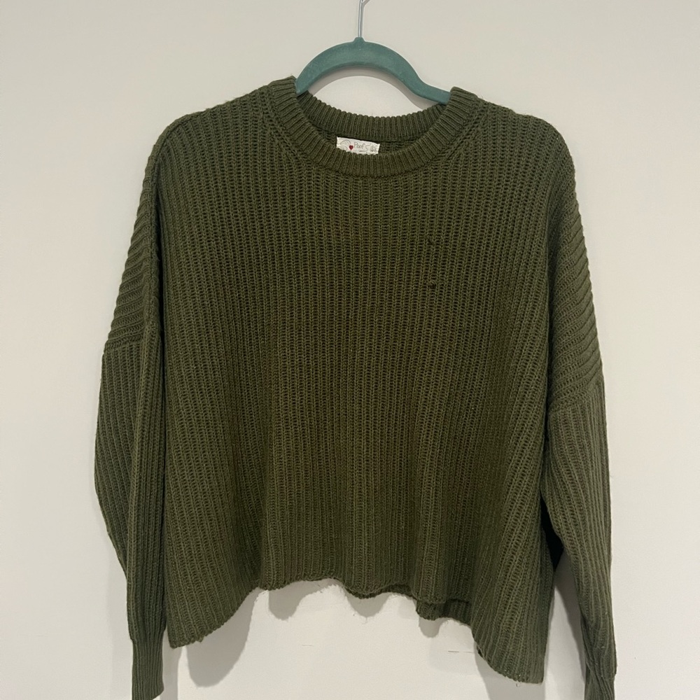 green sweater